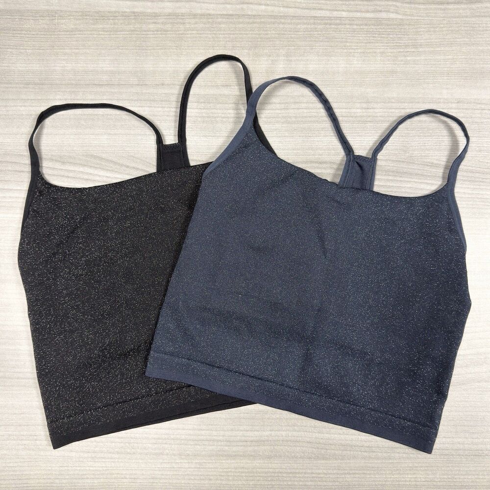 2 -Women’s All In Motion Shimmer Sparkle Stretch Razorback Sports Bra Medium